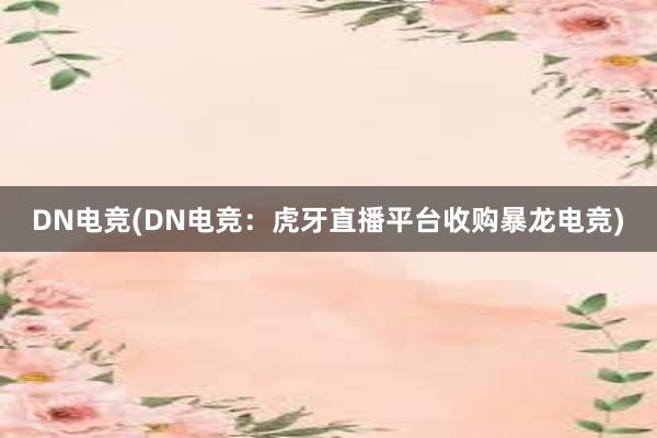 DN电竞(DN电竞：虎牙直播平台收购暴龙电竞)