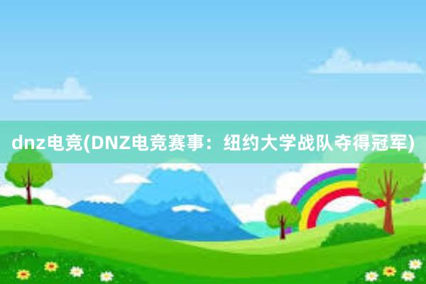 dnz电竞(DNZ电竞赛事：纽约大学战队夺得冠军)