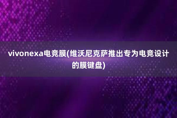 vivonexa电竞膜(维沃尼克萨推出专为电竞设计的膜键盘)