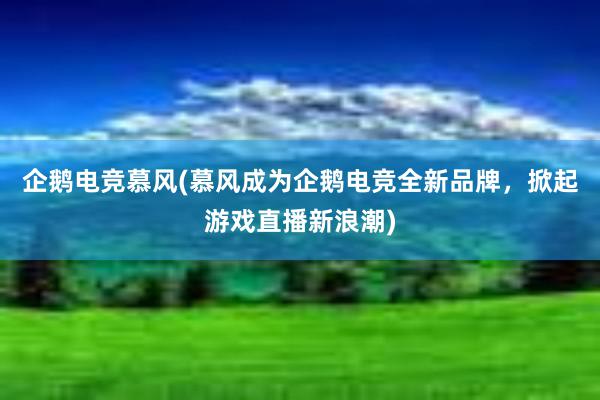 企鹅电竞慕风(慕风成为企鹅电竞全新品牌，掀起游戏直播新浪潮)