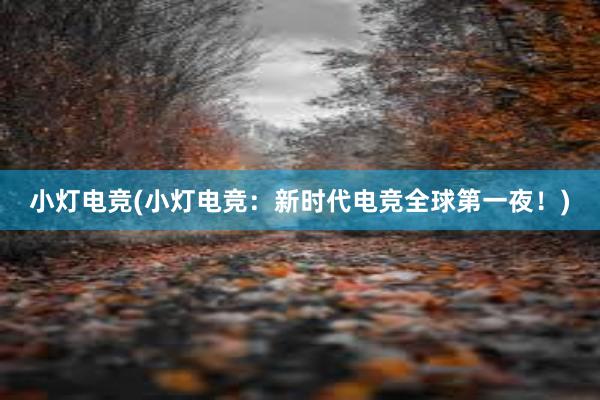 小灯电竞(小灯电竞：新时代电竞全球第一夜！)