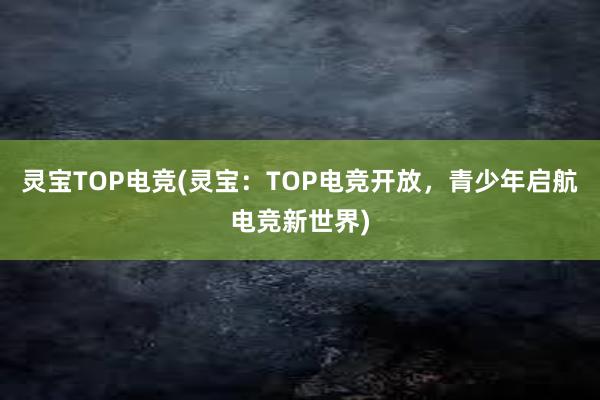 灵宝TOP电竞(灵宝：TOP电竞开放，青少年启航电竞新世界)