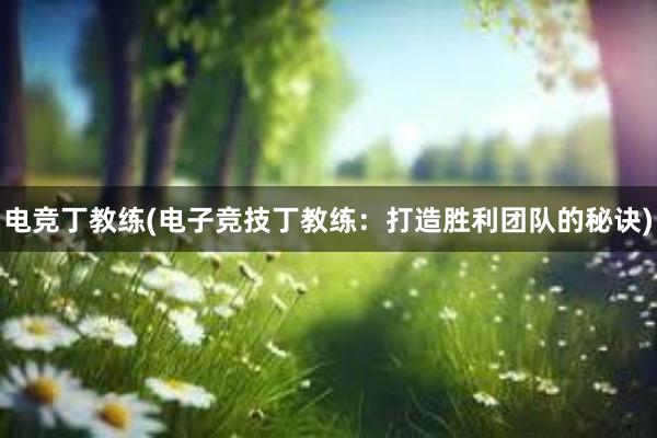 电竞丁教练(电子竞技丁教练：打造胜利团队的秘诀)