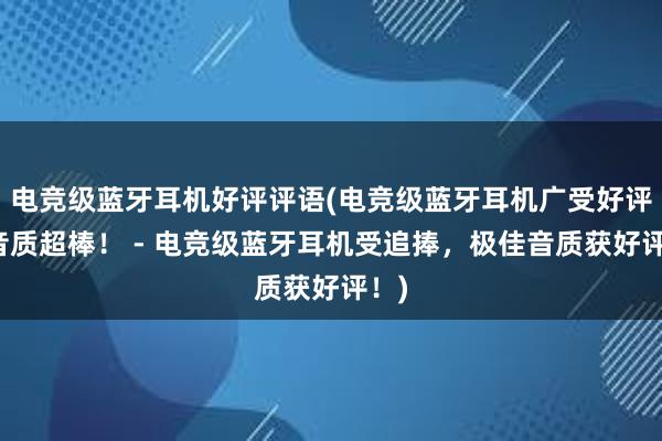 电竞级蓝牙耳机好评评语(电竞级蓝牙耳机广受好评，音质超棒！ - 电竞级蓝牙耳机受追捧，极佳音质获好评！)