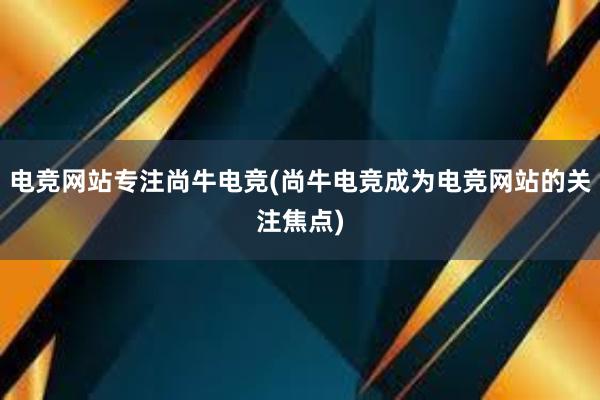 电竞网站专注尚牛电竞(尚牛电竞成为电竞网站的关注焦点)