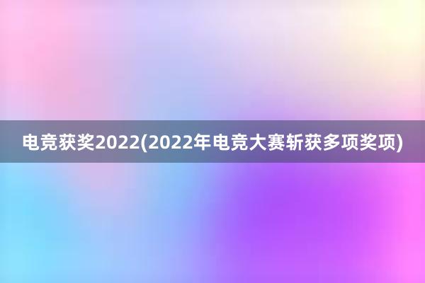 电竞获奖2022(2022年电竞大赛斩获多项奖项)