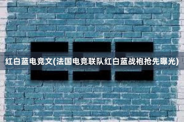 红白蓝电竞文(法国电竞联队红白蓝战袍抢先曝光)