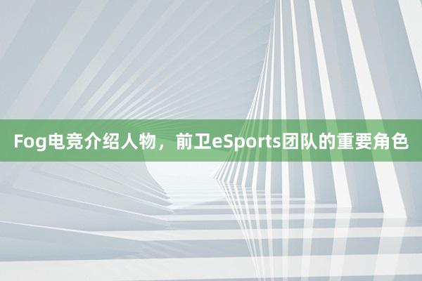 Fog电竞介绍人物，前卫eSports团队的重要角色