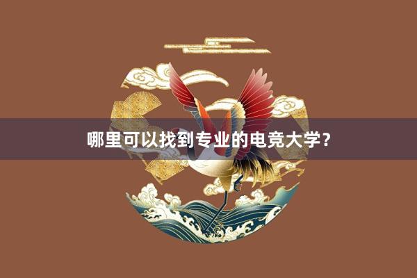 哪里可以找到专业的电竞大学？