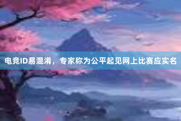 电竞ID易混淆，专家称为公平起见网上比赛应实名