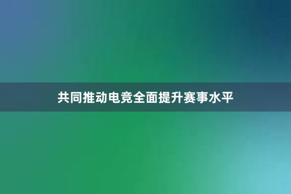 共同推动电竞全面提升赛事水平