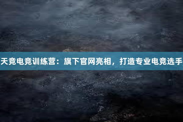 天竞电竞训练营：旗下官网亮相，打造专业电竞选手