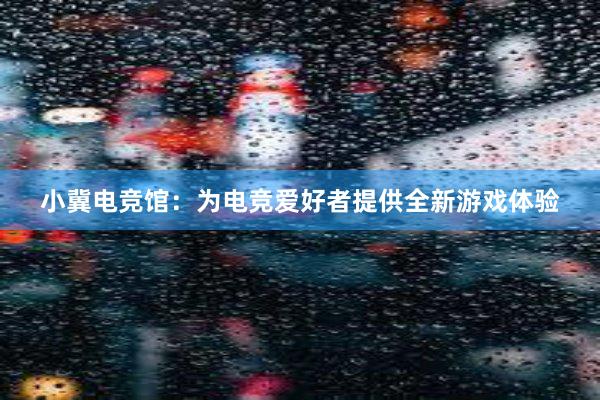 小冀电竞馆：为电竞爱好者提供全新游戏体验