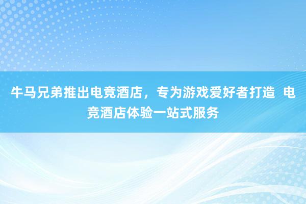 牛马兄弟推出电竞酒店，专为游戏爱好者打造  电竞酒店体验一站式服务