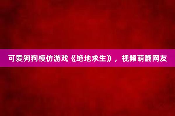 可爱狗狗模仿游戏《绝地求生》，视频萌翻网友