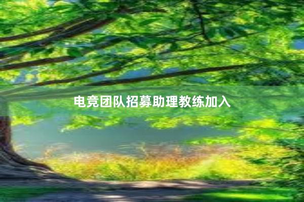 电竞团队招募助理教练加入